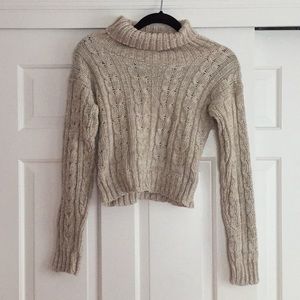 Tan cable knit sweater
